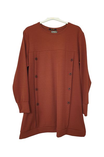 GGMM Large Size Twill Button Detail Tunic Length 90 cm