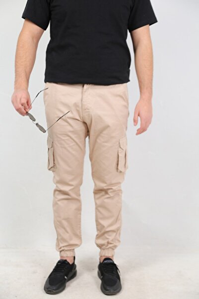 Ofzensport Beige Color Gusseted Leg Cargo Pants