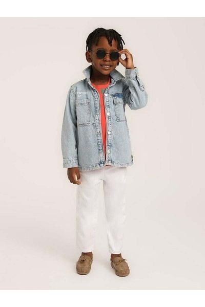 Zekids Boy's Downhill Written Denim Jacket