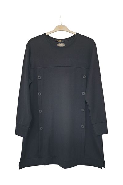 GGMM Large Size Twill Button Detail Tunic Length 90 cm