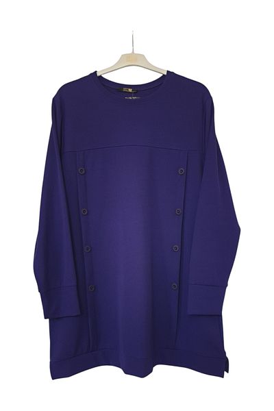 GGMM Large Size Twill Button Detail Tunic Length 90 cm