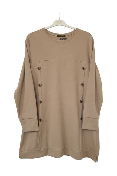GGMM Large Size Twill Button Detail Tunic Length 90 cm