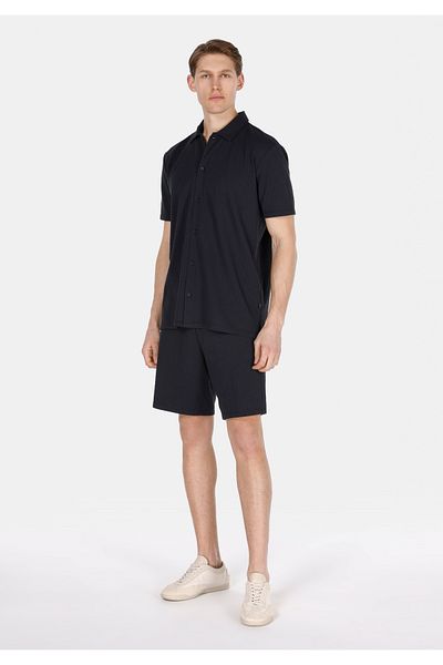 Colin's Regular Fit Mid Waist Plain Men's Navy Blue Shorts