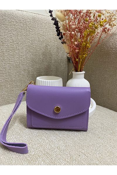 Z&M COLLECTION BAG SHOPPİNG Envelope Look Thin Stylish and Elegant Wallet Card Holder Accessory with Snap Closure Wrist Strap