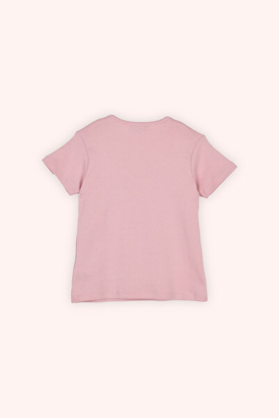 Panço Kız Çocuk Kiraz Baskılı Pembe Pijama Takımı