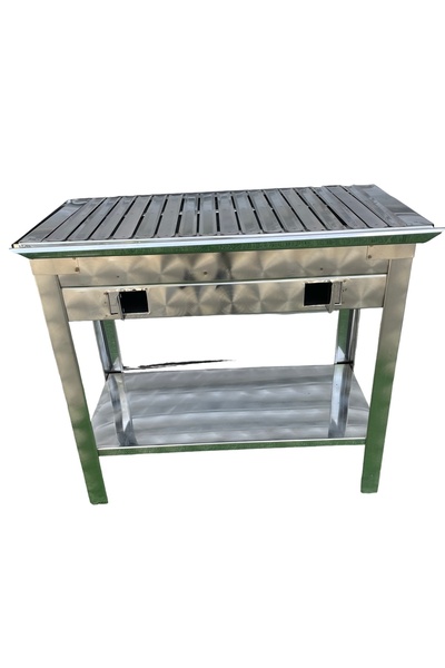 TOPSÖKEN Kömürlü Mangal Sehpalı Paslanmaz 35 x 60 Cm Havalandırma Ayarlı