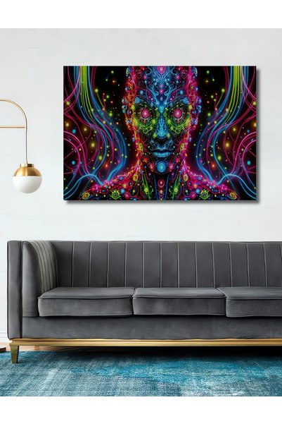Teona Ahşap Neon Işıklar Modern Sanat Ahşap Dekoratif Dikdörtgen Salon/Ofis/E...