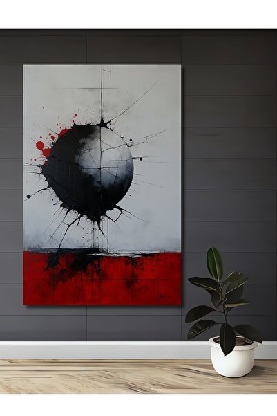 Teona Ahşap Kırık Küre Modern Sanat Yağlı Boya Görünümlü Ahşap Dekoratif Dikd...