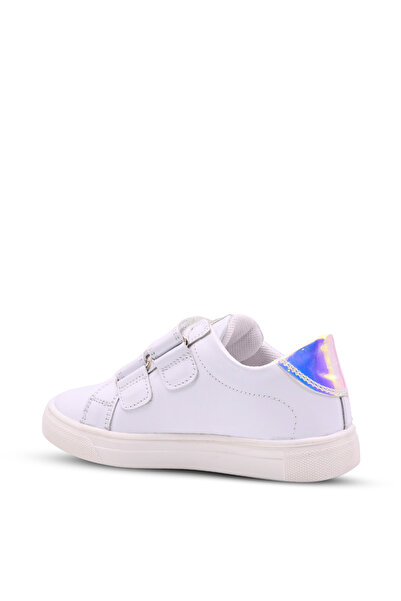 kids A more White Leather Girl's Velcro Festival Shoes