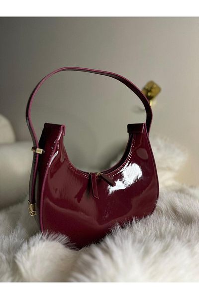 shop Shiny Patent Leather Hand Shoulder Bag