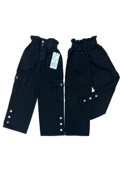 ASSAF Stylish Cotton Girl's Set Denim Print Jacket & Short-Sleeved Blouse & Pants