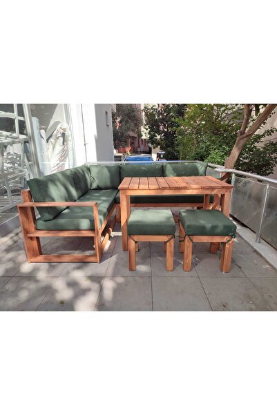 wuud ahşap bahçe mobilyaları Elisa Bahçe Balkon Teras Köşe Takımı