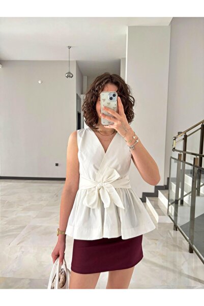 Butik Kuşaklı Marka Model Poplin Gömlek