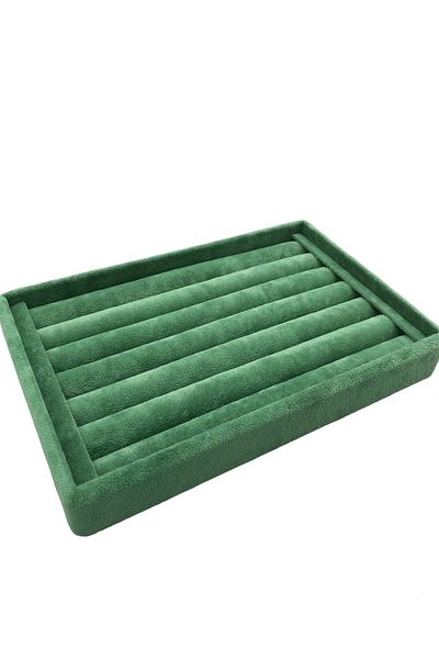 MeGass Dekor Domestic Production Small Size Suede Fabric Green Color 22,5/14,5 cm Roll Drawer Ring Stand