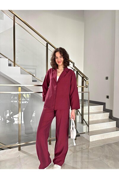 Butik Premium Modal Kumaş Katlamalı Gömlek Pantolon Takım