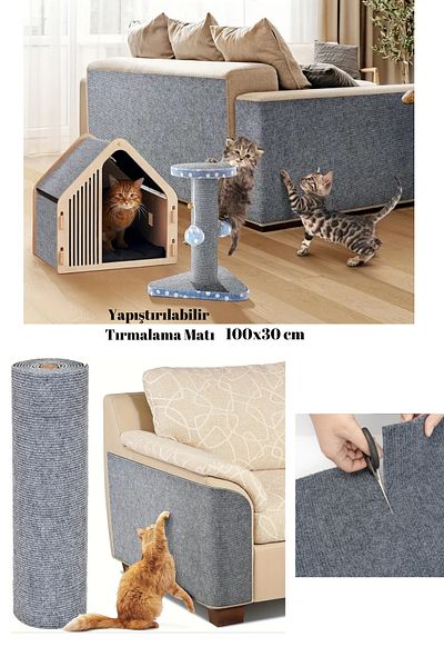Lurette Seat Edge Protector Cat Scratching Mat - Protective Adhesive Cat Scratching Mat