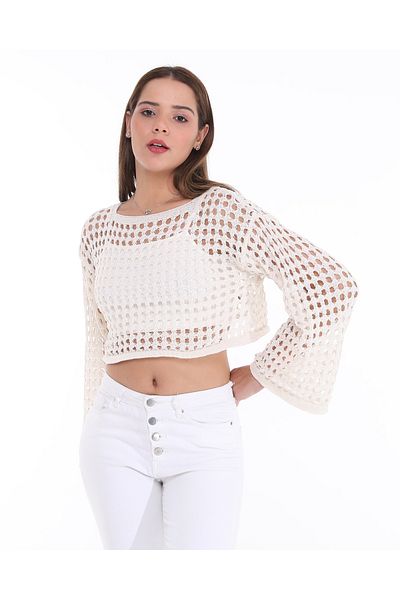 MA ananas Women's Openwork Short Blouse