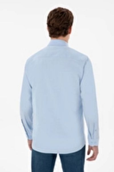 U.S. Polo Assn. Enzogl025y Ανδρικό πουκάμισο γαλάζιο 2084002