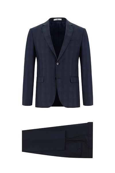 Kiğılı Costum în carouri Super Slim Fit - Croială combinată