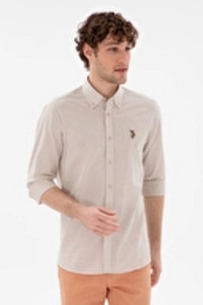 U.S. Polo Assn. Enzogl025Y Stone Men's Shirt 2084002