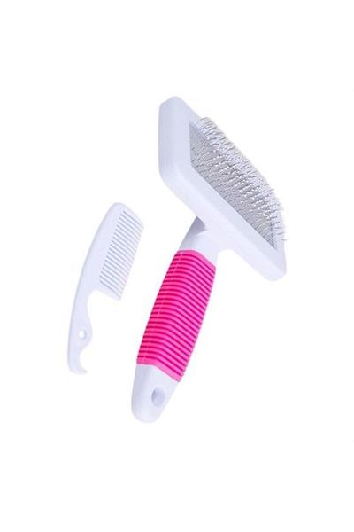 ForWhat Mini Cat Dog Hair Grooming Combing Brush with Rings for Office Home Pet