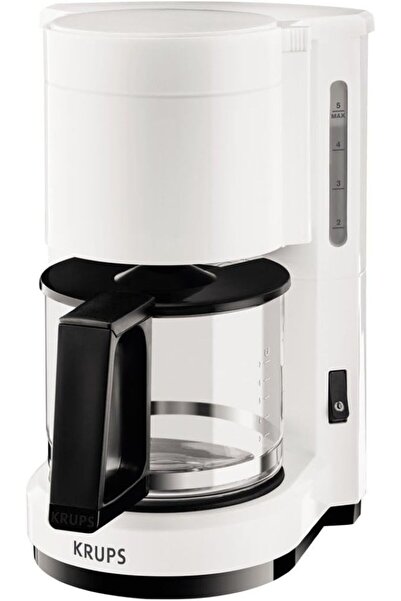 Krups F1830110 Aroma Kahve Makinesi, 6 Fincan, Beyaz/Siyah