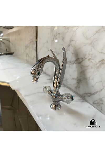 İSAOĞLU YAPI Sink Faucet Handmade Special Design Brass Sink Fixture