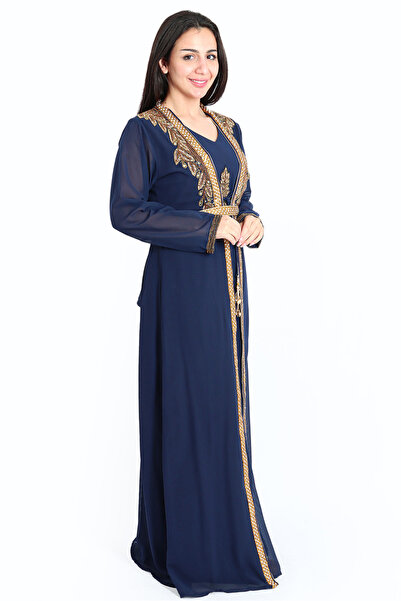 IKKXA Crystal Bliss Handcrafted Blue Kaftan IKW9857