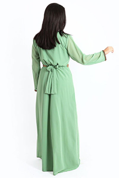 IKKXA Crystal Bliss Handcrafted Mint Kaftan IKW9857