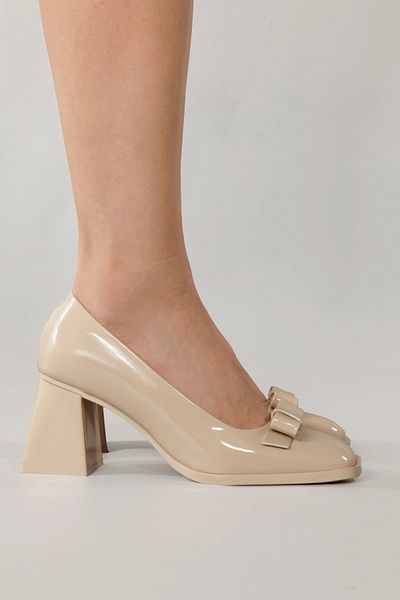 Lio Shoes Pantofi de damă cu toc bej - Talpă TPU cu fundă cu vârf pătrat KBEJRF100