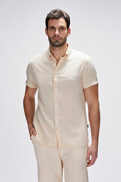 Bad Bear Tindra Beige Short Sleeve Men's Shirt