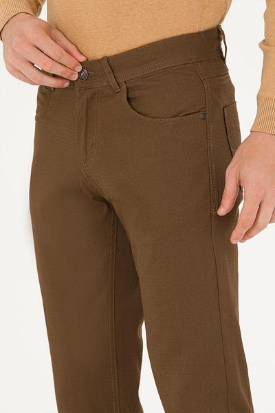 U.S. Polo Assn. Η.Π.Α. POLO ASSN. ΑΝΔΡΙΚΟ ΥΦΑΝΤΟ ΥΦΑΣΜΑ ΑΥΤΟΜΑΤΟ ΜΟΝΤΕΛΟ SLIM FIT MINK ΚΑΦΕ ΛΙΝΟ ΠΑΝΤΕΛΟΝΙ