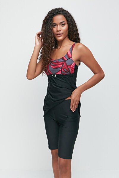 C&City Tights Dress Swimsuit 7752 Black/Red