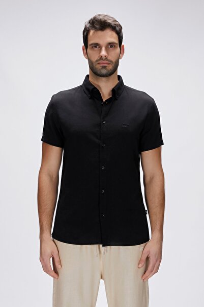 Bad Bear Grady Siyah Kısa Kollu Erkek Gömlek