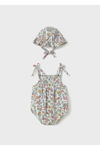 MAYORAL Two Colors Baby Girls Shoes with Floral Romper and Hat