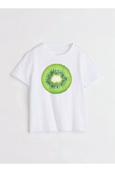 Disante Μοντέρνο γυναικείο μπλουζάκι Crew Neck Kiwi με στάμπα