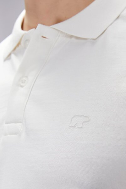 Bad Bear Rubin White Polo Neck Men's T-Shirt