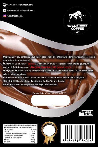 Wall Street Coffee Hot Chocolate 200 gr