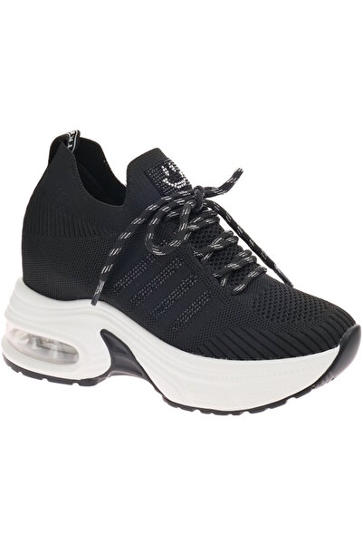 Voyager V25YA-279 Чорні трикотажні жіночі спортивні кросівки з камінцями