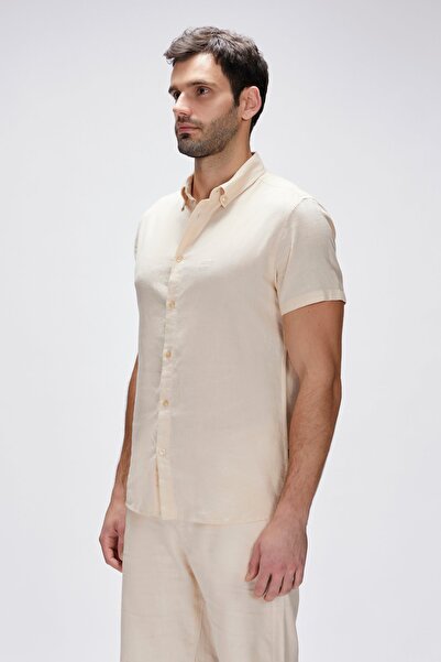 Bad Bear Tindra Beige Short Sleeve Men's Shirt