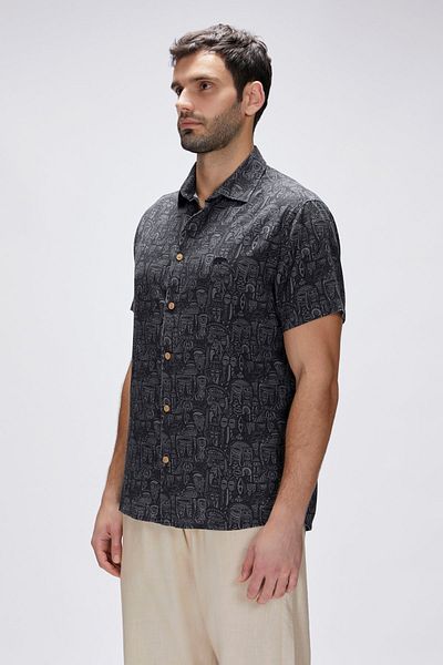 Bad Bear Merle black short sleeve Printed men's shirt
