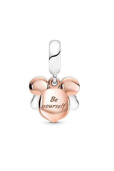 Lines Bijuteri Mickey Mouse Çift Sallantılı 925 Ayar Gümüş Charm