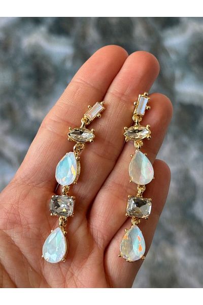 MioArt Shiny Stylish Earrings with Crystal Stones