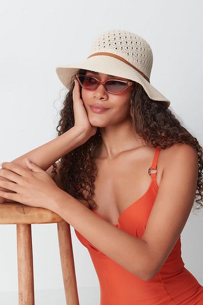 C&City Mercerisierter mittelbeiger Strandhut - T24740-15