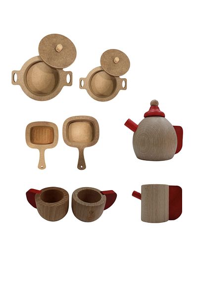 HOBBY HOUSE Wooden Tea Set and Pot Pan Set