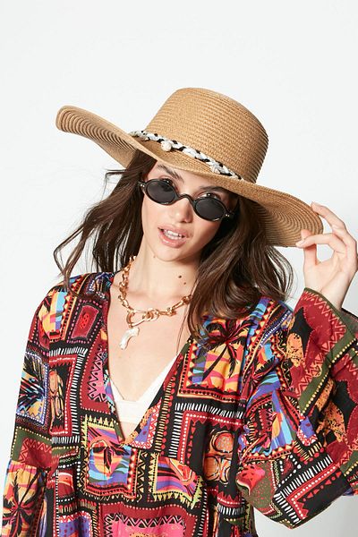 C&City Straw Beach Hat Y87300-14 Mink