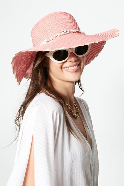 C&City Strandhut aus Stroh Y23730-20 Rose Pink