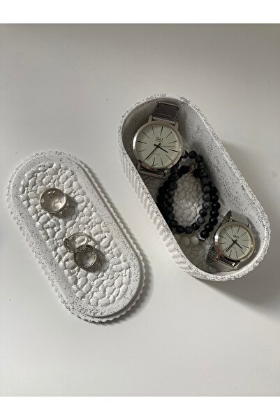 NurEra Design Decorative Gold & Silver Gilded Gift Box with Ellipse Lid