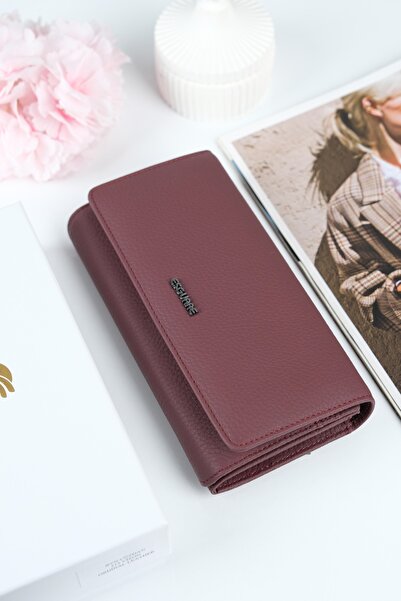 ESGUARE Women's 100% Genuine Leather Design Compartment Wallet