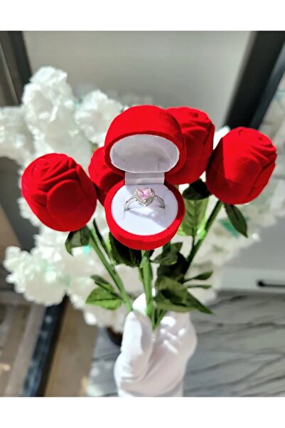 Store Gül Yüzük Kutusu Kalpli Yüzük (Ayarlanabilir)